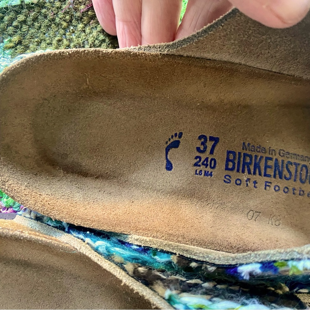 Birkenstock Tan Suede with Unique Woven Detail Sz 37 L6 - Picture 3 of 8